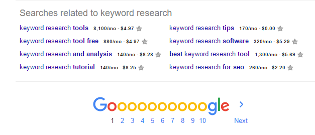 keywords everywhere lists search volume for google results